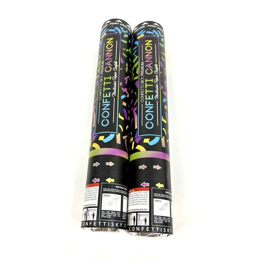 Confetti Sky Premium 2 Multicolored Paper Confetti Cannons - Party Celebrations